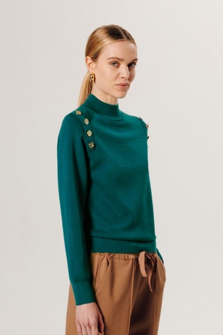 Camisola em lã merino - Verde