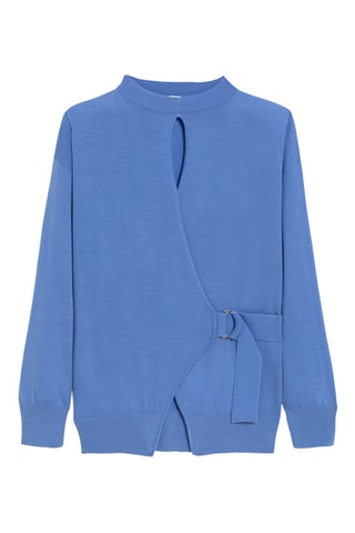 Pull en laine mérinos - Bleu