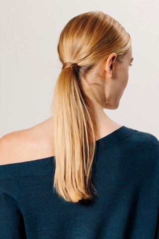 Camisola em lã merino - Azul-marinho