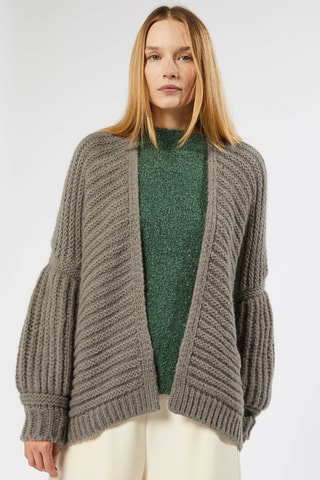 Casaco de malha oversize em alpaca - Toupeira