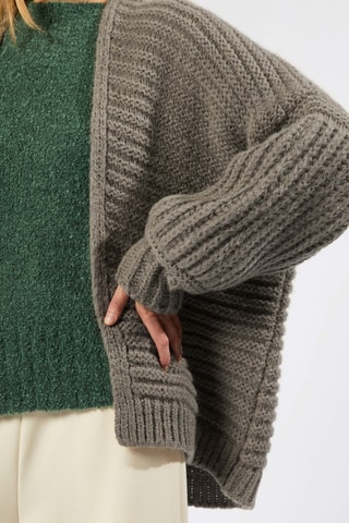 Casaco de malha oversize em alpaca - Toupeira