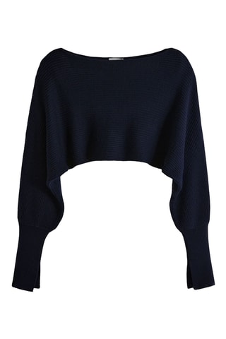 Pull en laine mérinos - Bleu marine