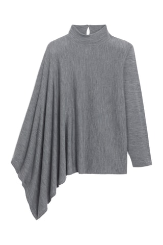 Poncho em lã merino - Cinzento