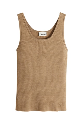 Camisola de alça em lã merino - Castanho