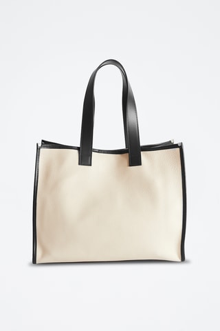 Mala shopper em couro - Bege