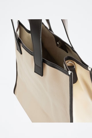 Mala shopper em couro - Bege