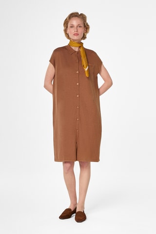 Vestido-camisa - Castanho