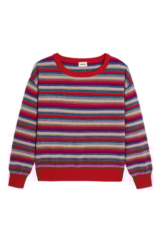 Camisola em lã merino - Fúcsia e azul