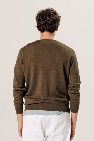 Camisola em lã merino - Castanho