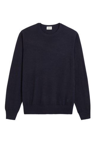 Camisola em lã merino - Azul-marinho