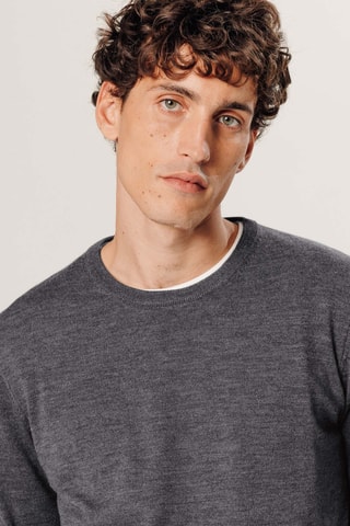Camisola em lã merino - Cinzento