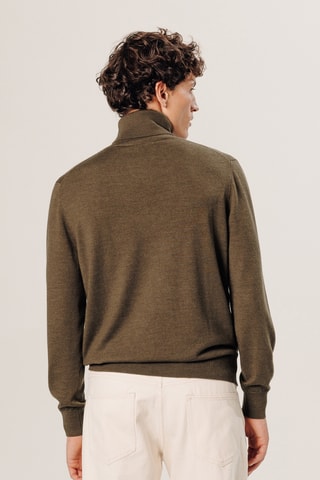 Camisola em lã merino - Castanho