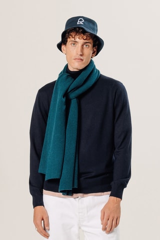 Camisola em lã merino - Azul-marinho