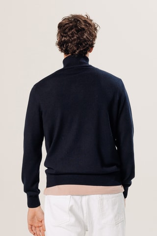 Camisola em lã merino - Azul-marinho