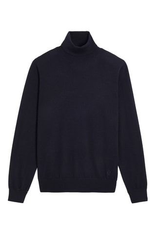 Camisola em lã merino - Azul-marinho