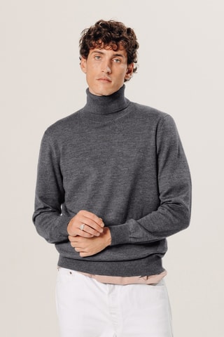Camisola em lã merino - Cinzento