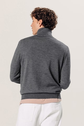 Camisola em lã merino - Cinzento