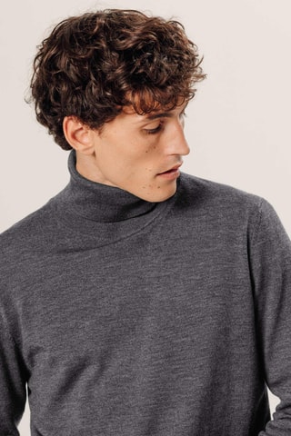 Camisola em lã merino - Cinzento
