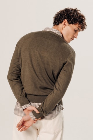 Camisola em lã merino - Castanho