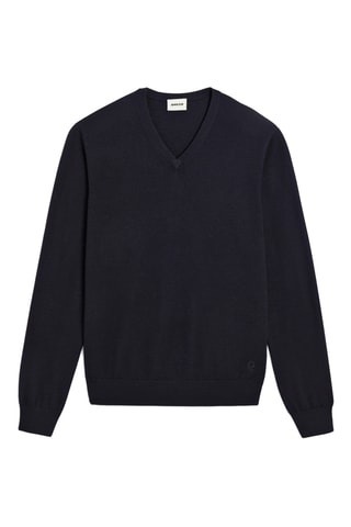 Camisola em lã merino - Azul-marinho
