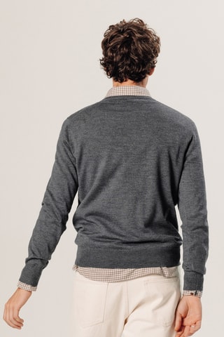 Camisola em lã merino - Cinzento