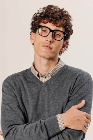 Camisola em lã merino - Cinzento