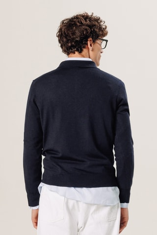 Camisola em lã merino - Azul-marinho