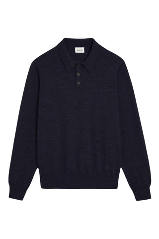 Camisola em lã merino - Azul-marinho