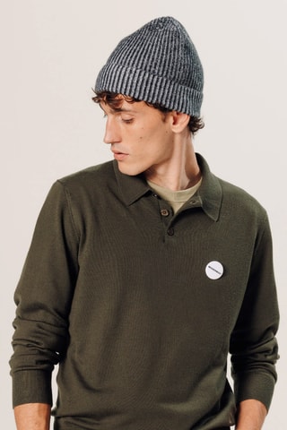 Camisola em lã merino - Verde-escuro