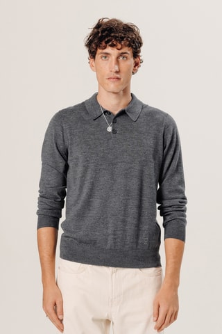 Camisola em lã merino - Cinzento