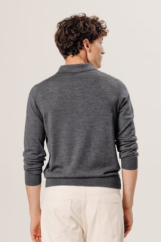 Camisola em lã merino - Cinzento