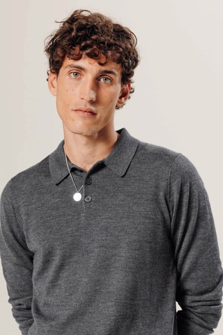 Camisola em lã merino - Cinzento