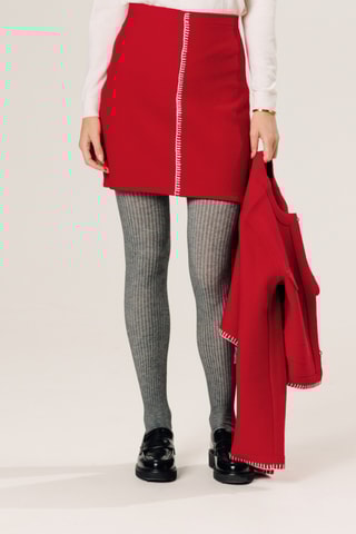 Minissaia em lã - Vermelho