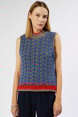 Colete em alpaca - Azul