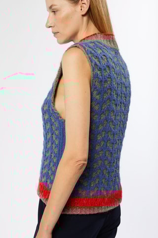Colete em alpaca - Azul