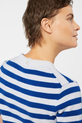 Camisola em caxemira - Azul e branco