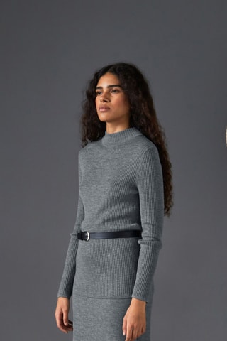 Camisola em lã merino - Cinzento