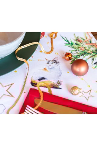 Chemin de table Puppies Blanc et vert