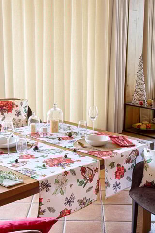 Chemin de table Ribbon Blanc et rouge