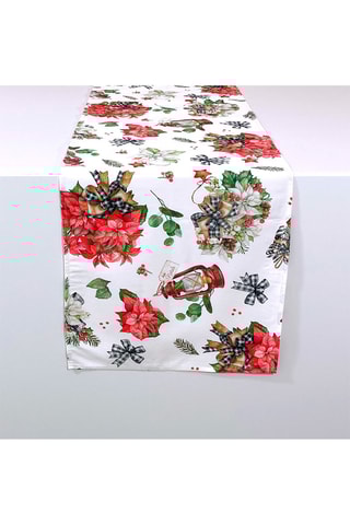 Chemin de table Ribbon Blanc et rouge