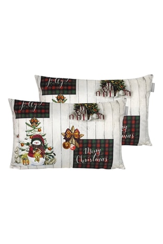 2 capas de almofada Holly Jolly Branco e preto - 30 x 50 cm