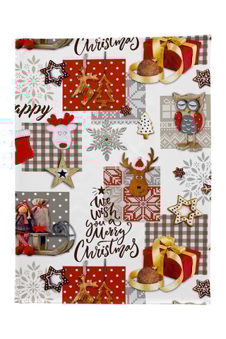 2 torchons Naive Xmas Blanc et gris
