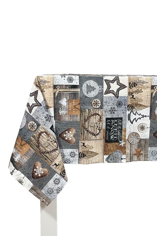 Nappe Warm Xmas Gris et beige