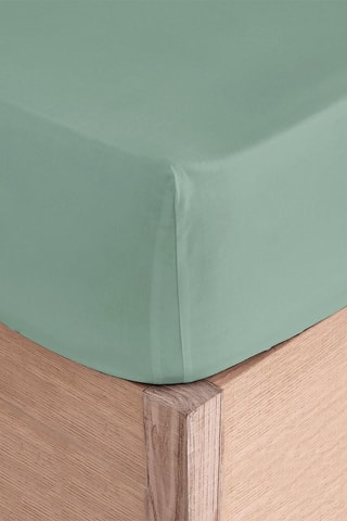 Drap-housse en coton 57 fils/cm² Casual - Bleu canard