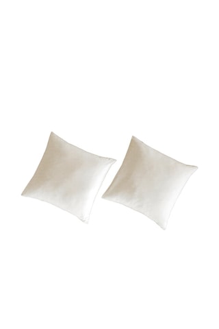 2 taies d'oreiller en lin et coton biologique 79 fils/cm² Liso Lo - Ecru