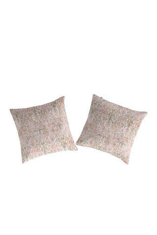 2 taies d'oreiller Levira A - Rose et blanc