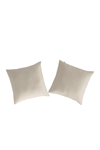 2 taies d'oreiller en coton 57 fils/cm² Casual - Taupe