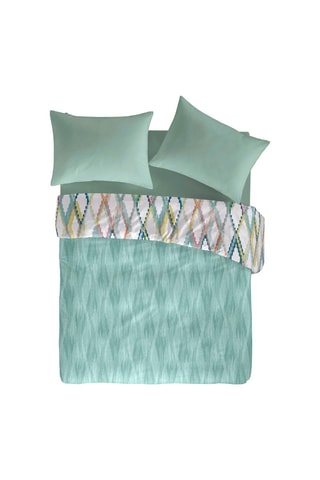 Housse de couette en coton 57 fils/cm² Ibor - Turquoise