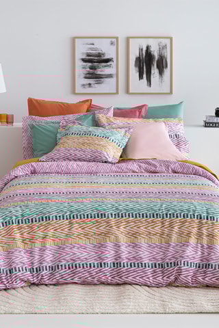 Housse de couette en coton 57 fils/cm² Addison - Rose