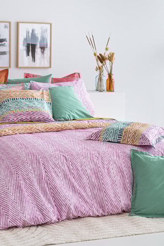 Housse de couette en coton 57 fils/cm² Addison - Rose